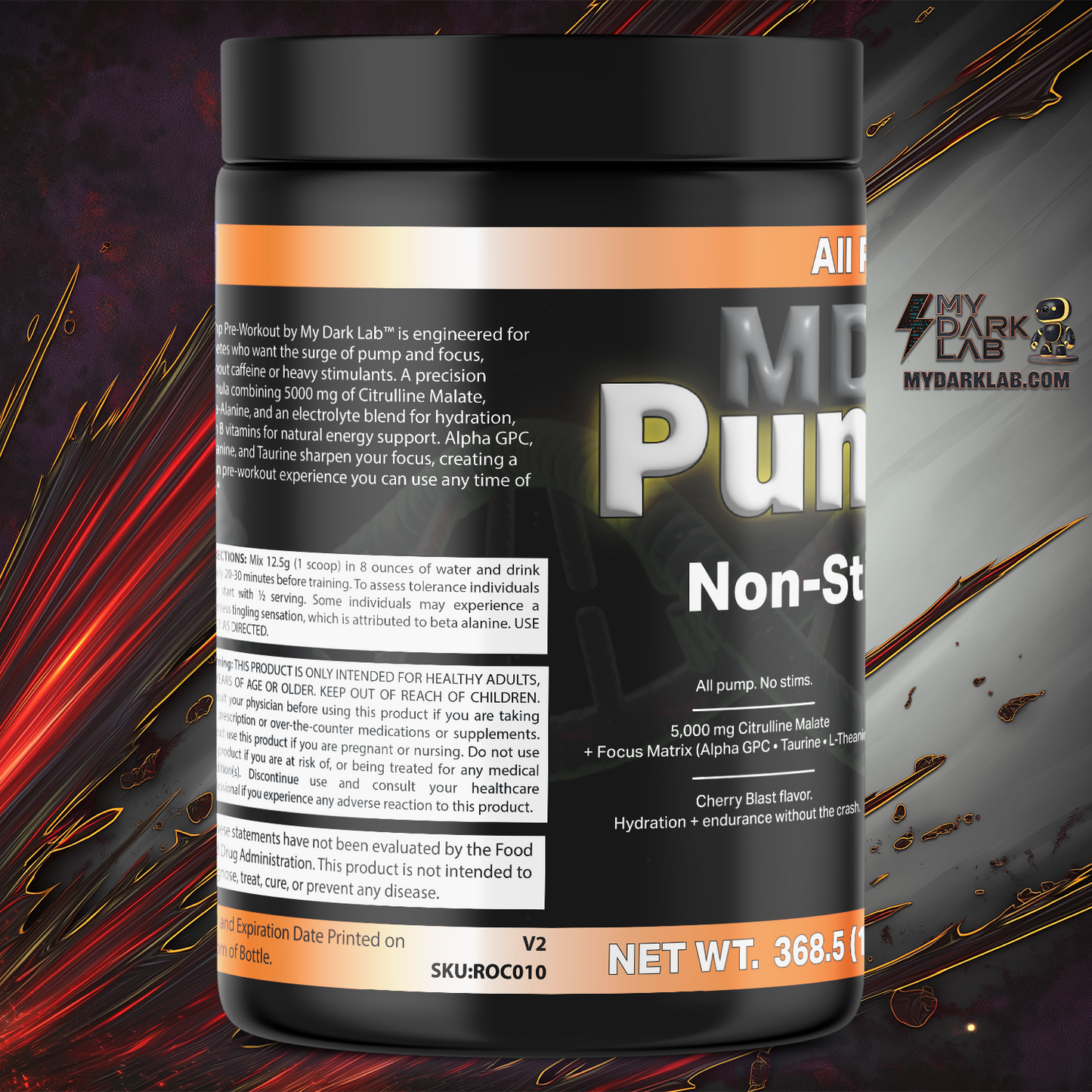 MDL PumpFlow™ — Non-Stim Pre-Workout — Cherry Blast (13 oz)