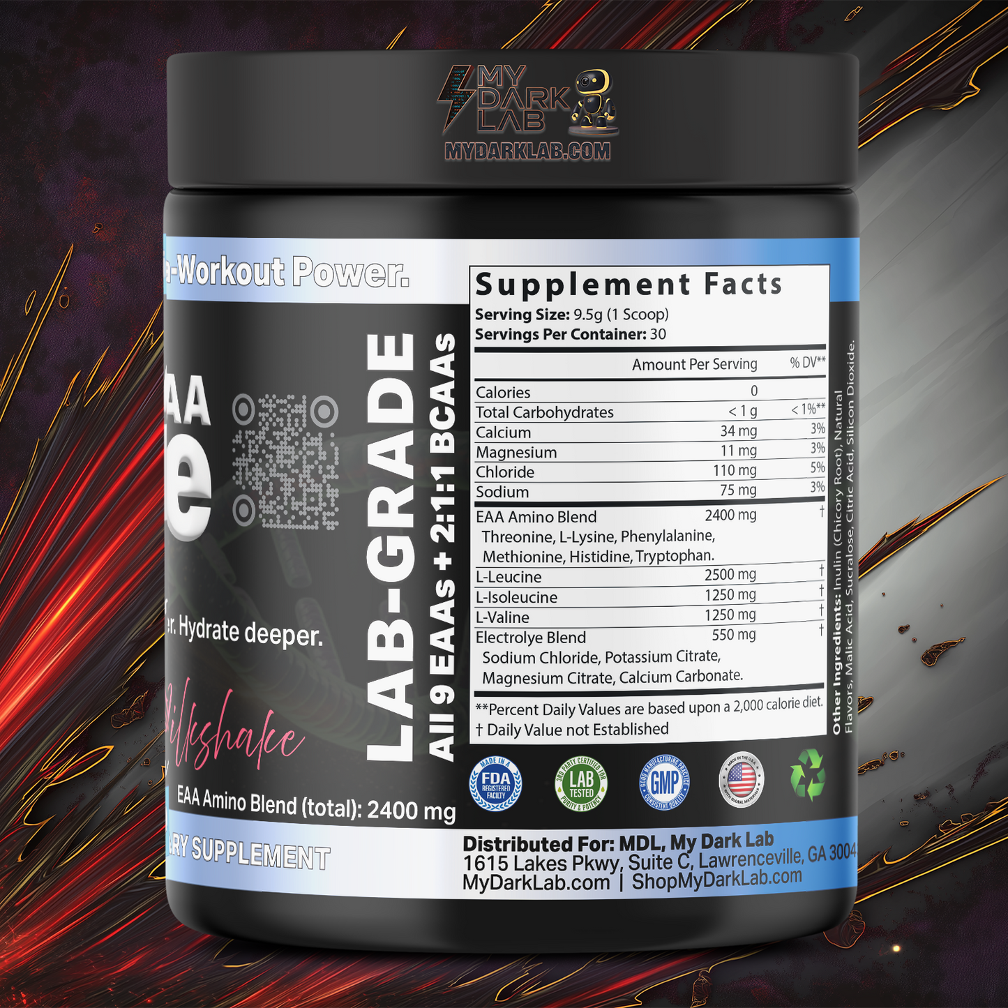MDL BCAA + EAA Force™ — Strawberry Milkshake (30 Servings)