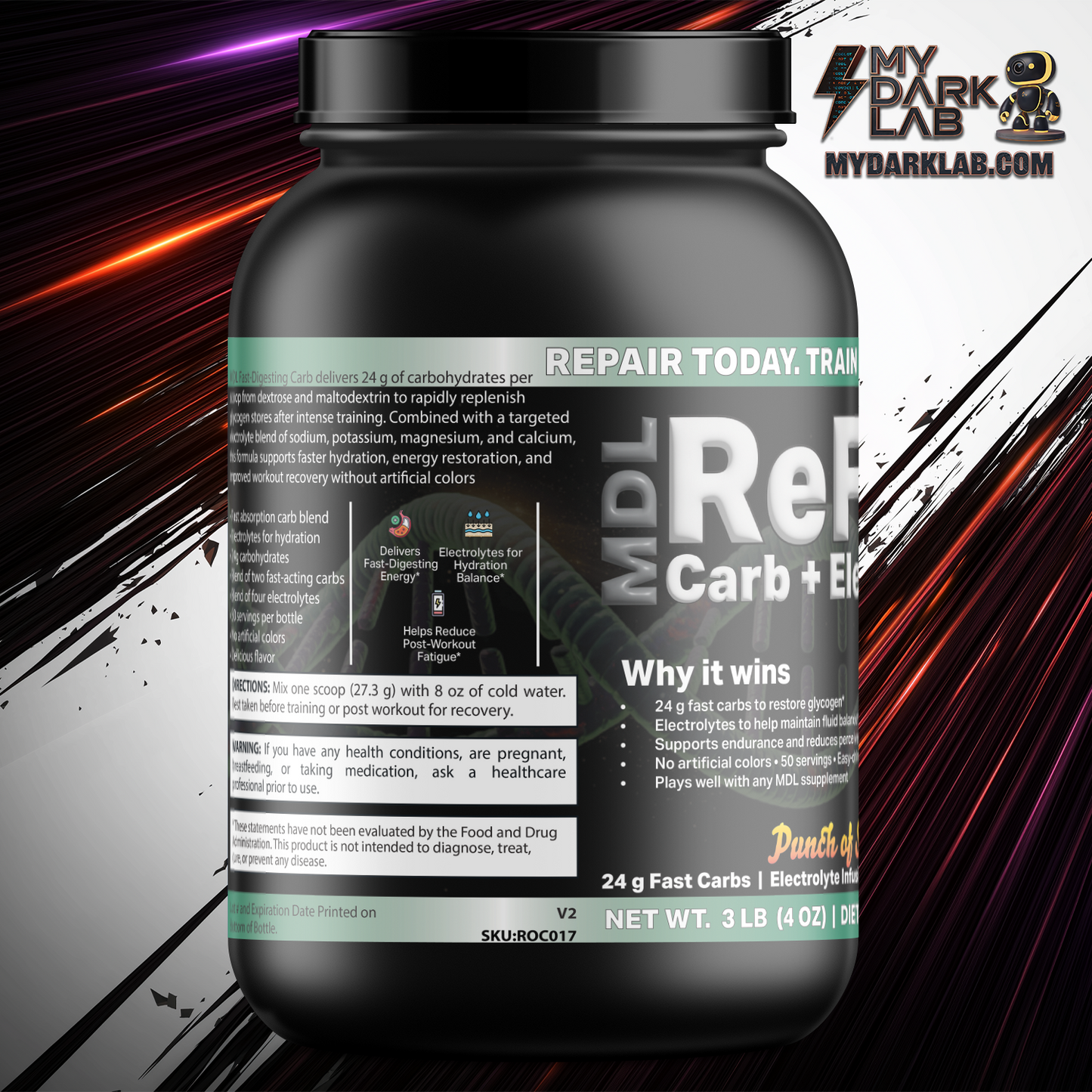 MDL ReFuel™ Carb + Electrolyte — Punch of Summer (50 Servings)