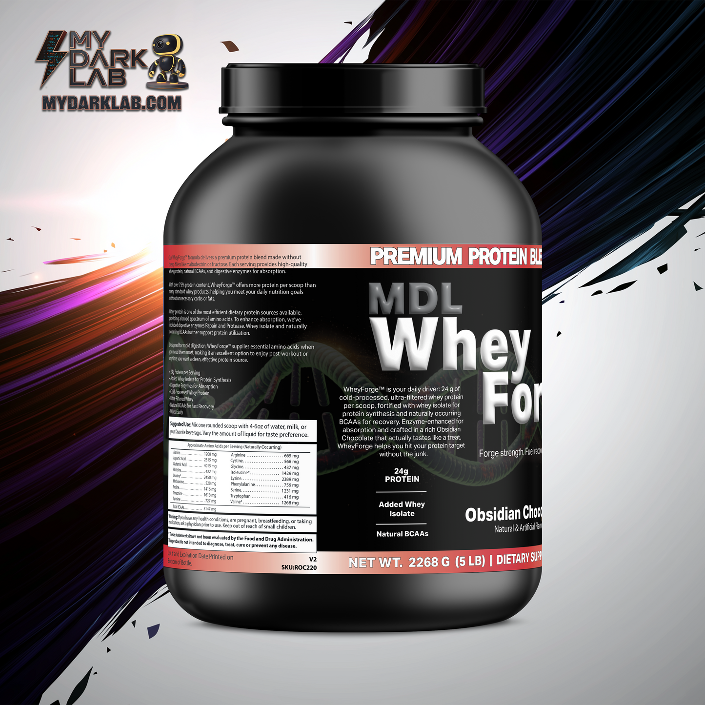 MDL WheyForge™ — Obsidian Chocolate (5 lb / 70 Servings)
