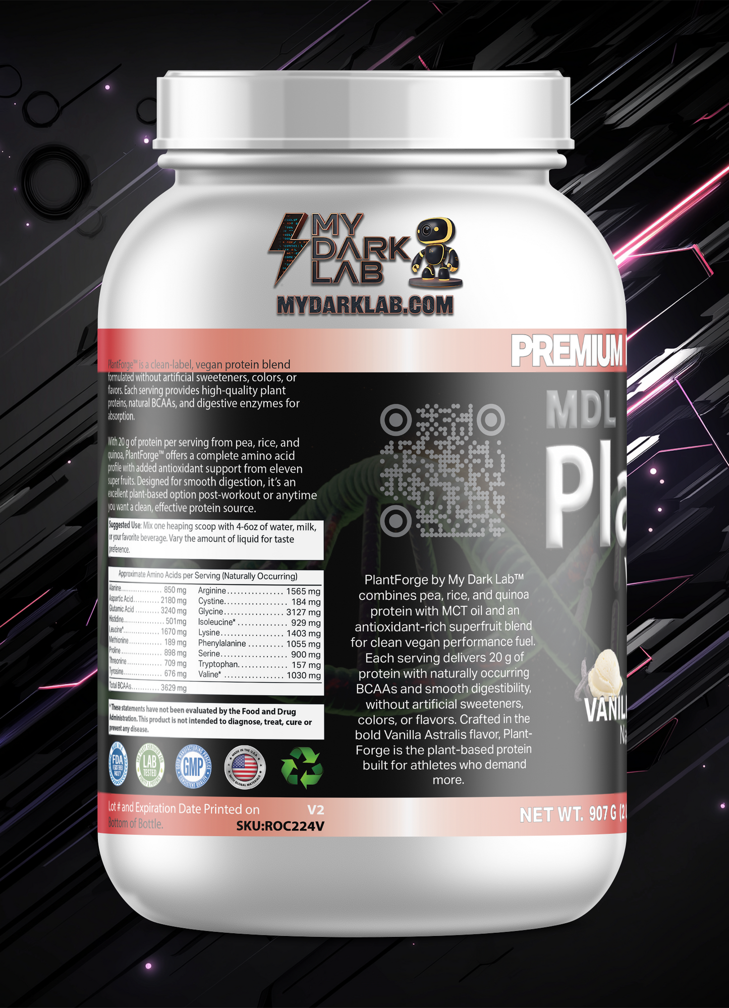 MDL PlantForge™ Vegan Protein — Vanilla Astralis (2 lb / 28 Servings)