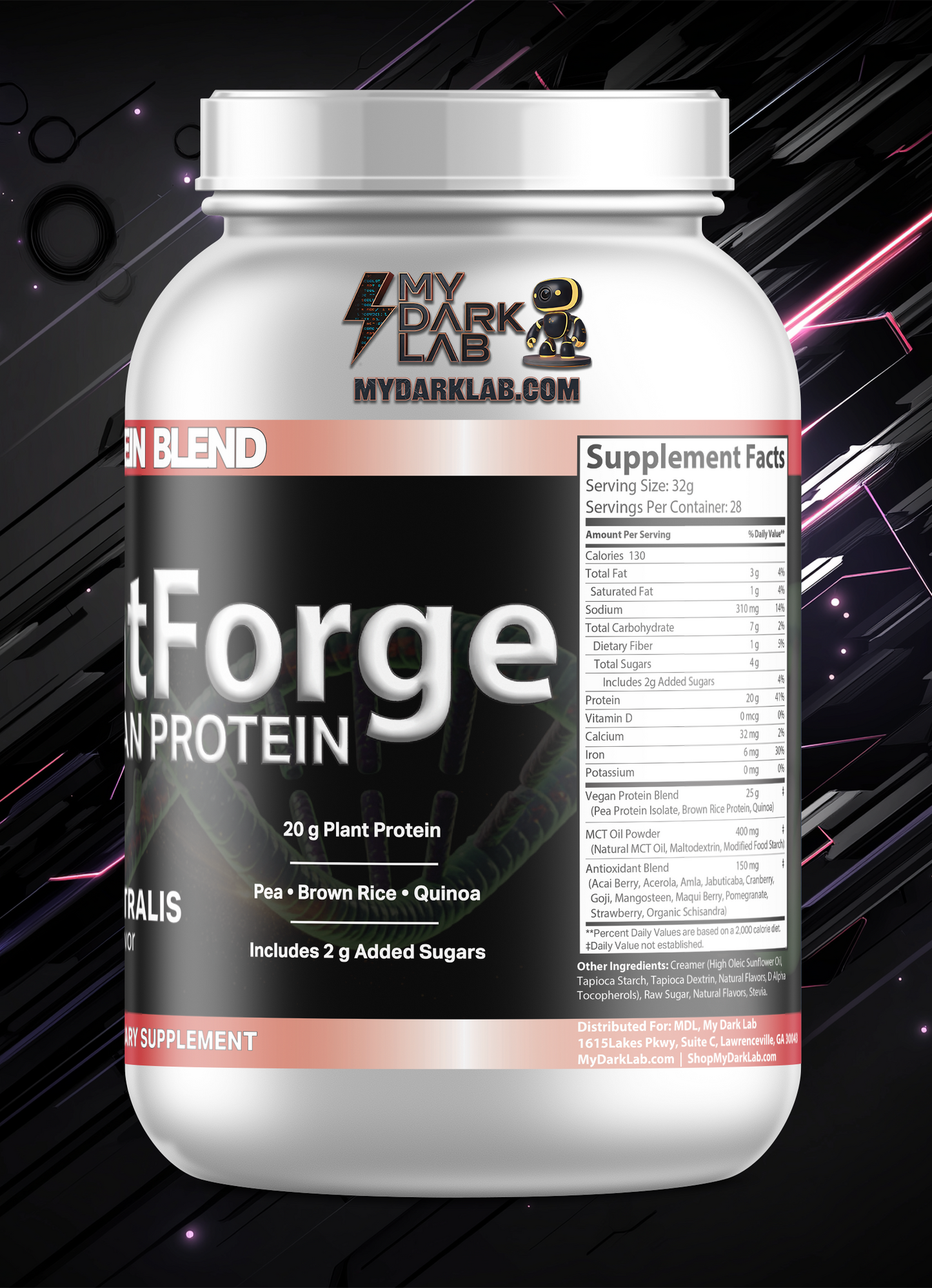 MDL PlantForge™ Vegan Protein — Vanilla Astralis (2 lb / 28 Servings)