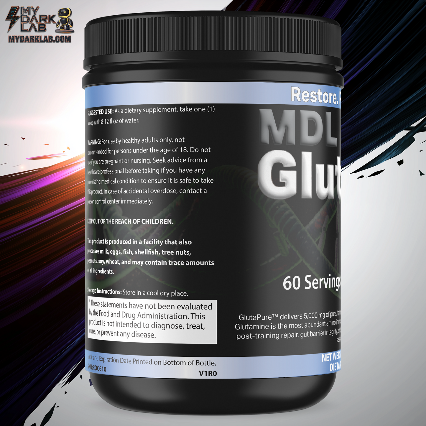 MDL GlutaPure™ — Fermented L-Glutamine (60 Servings)