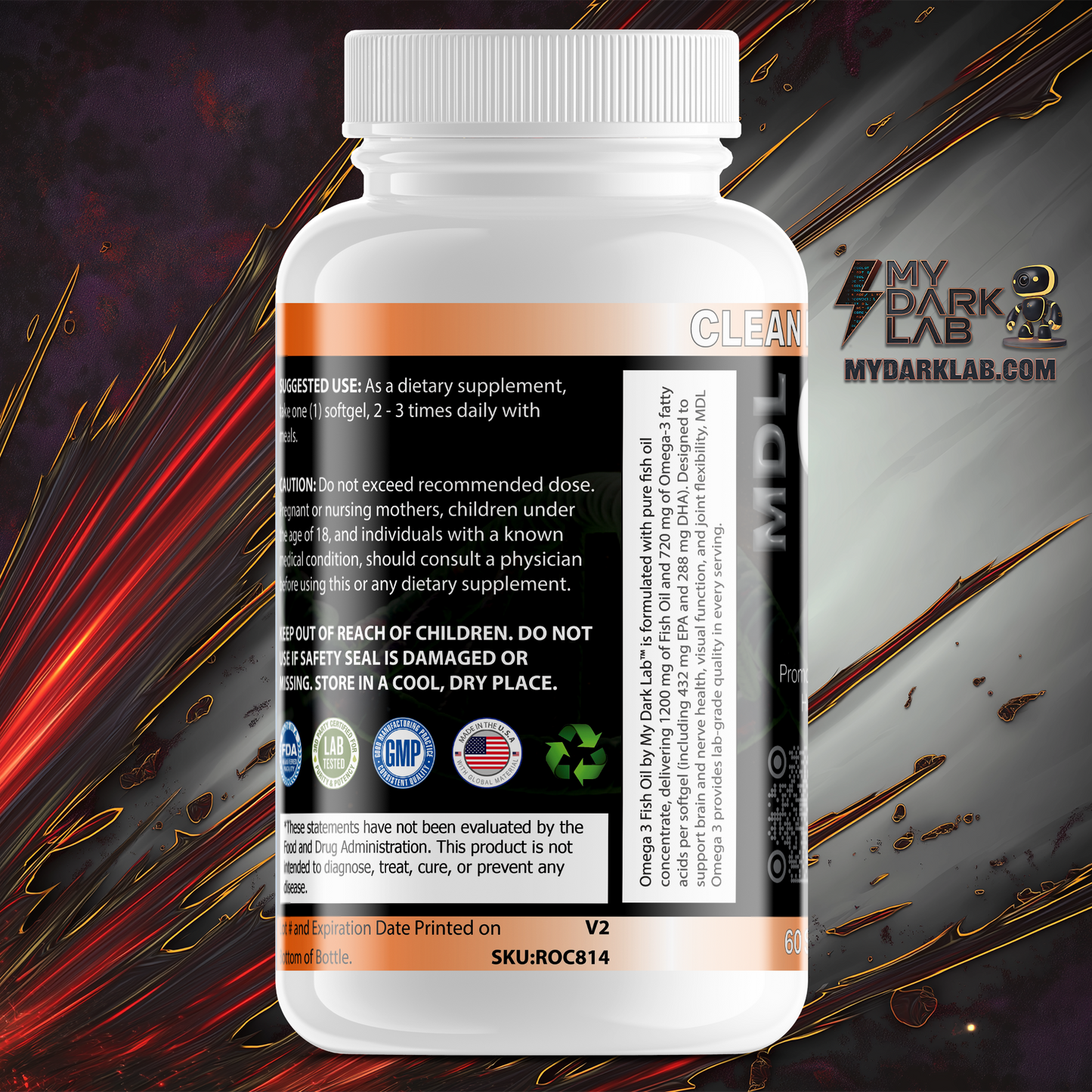 MDL Omega-3 Fish Oil — 1200 mg Fish Oil • 720 mg Omega-3s (EPA/DHA) • 60 Softgels