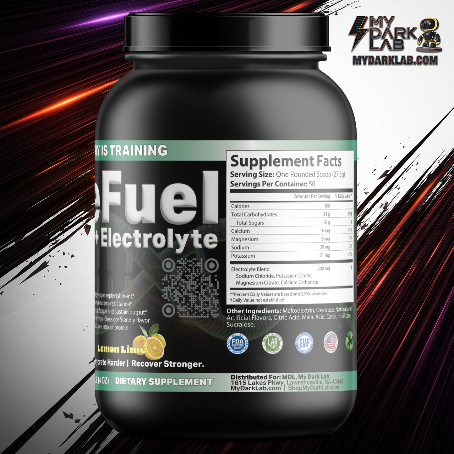 MDL ReFuel™ Carb + Electrolyte — Lemon Lime (50 Servings)
