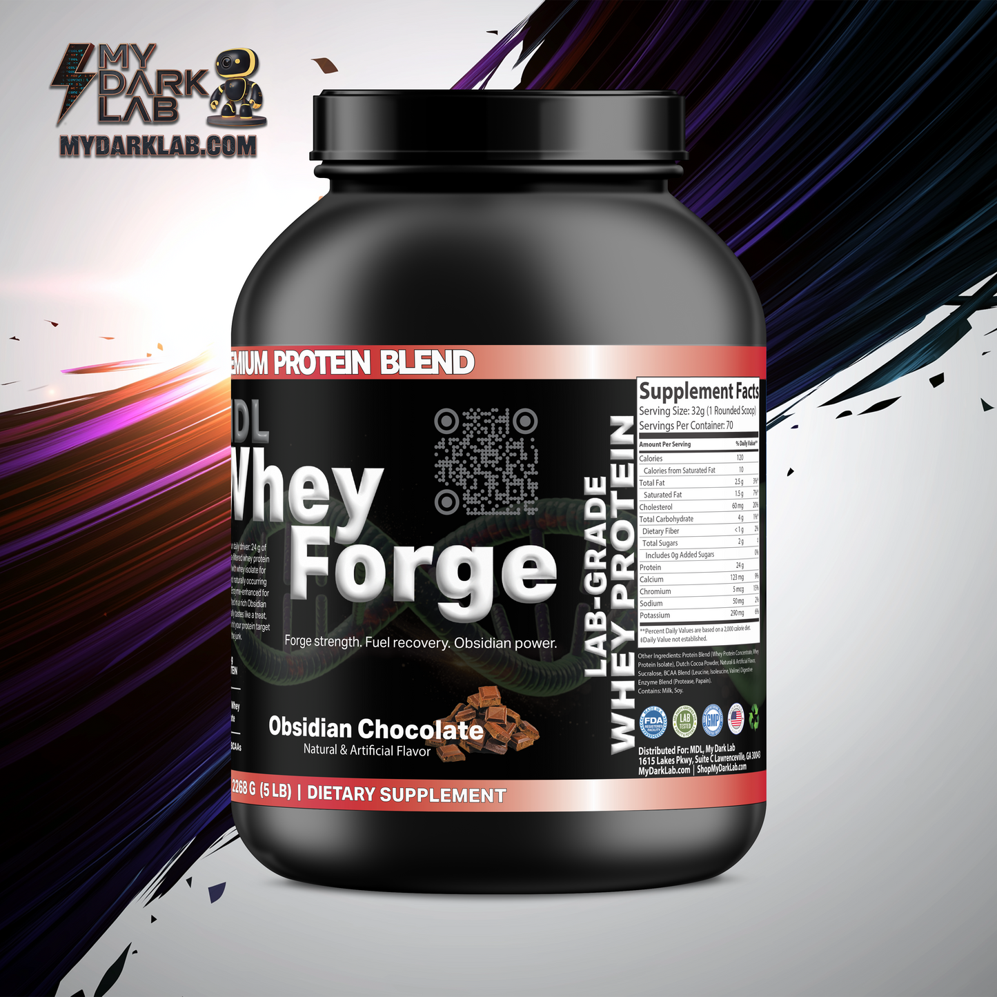 MDL WheyForge™ — Obsidian Chocolate (5 lb / 70 Servings)