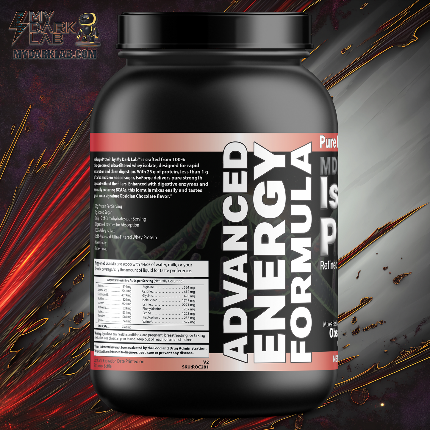 MDL IsoForge™ — Obsidian Chocolate (2 lb / 100% Whey Isolate / 31+ Servings)