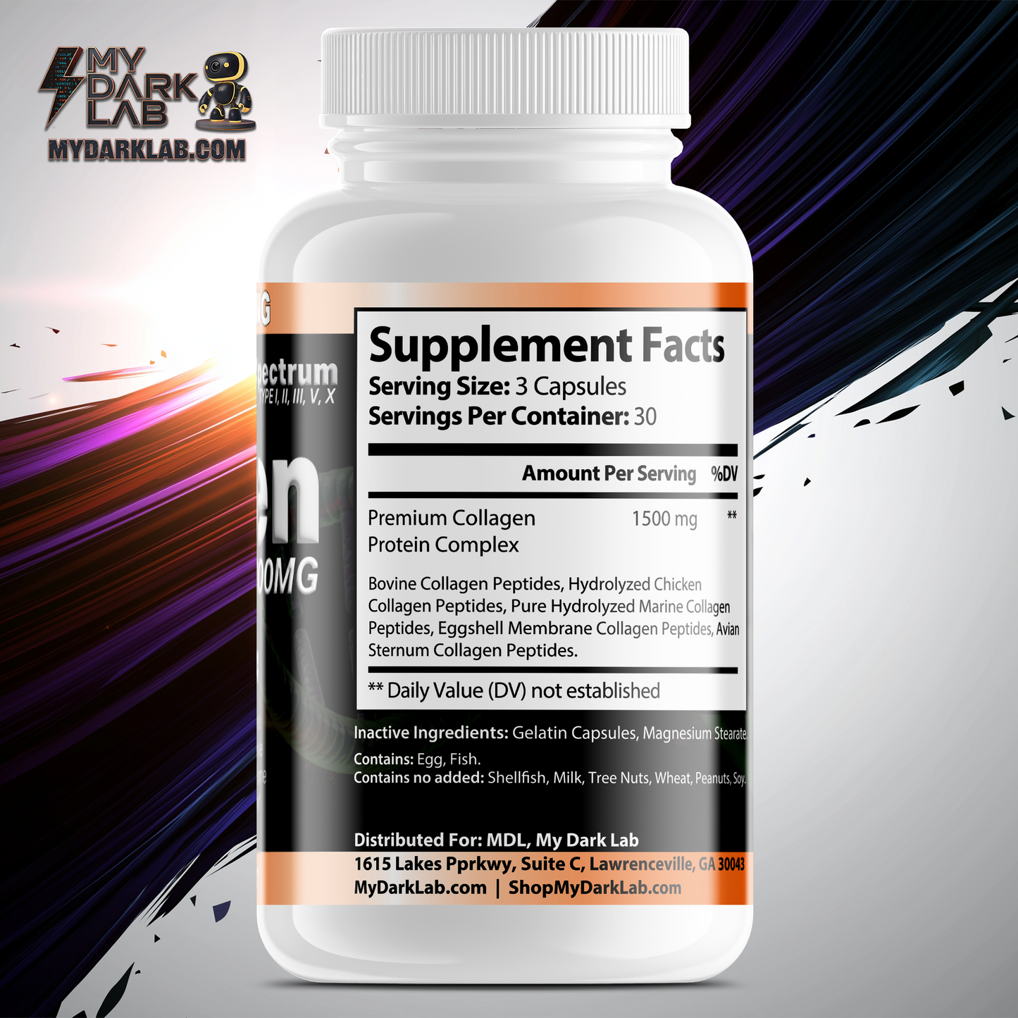 MDL Collagen — Full Spectrum (Types I, II, III, V, X) • 1500 mg • 90 Capsules