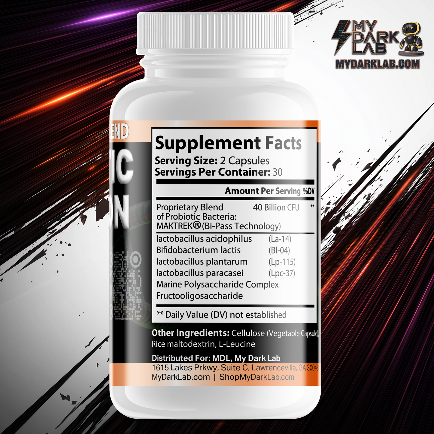 MDL Probiotic — 40 Billion CFU (MAKTREK) — 60 Capsules